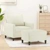 Sofa Krėslas su pakoja, kreminės spalvos, 60cm, aksomas