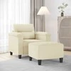 Sofa Krėslas su pakoja, kreminės spalvos, 60cm, dirbtinė oda