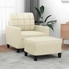 Sofa Krėslas su pakoja, kreminės spalvos, 60cm, dirbtinė oda