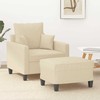 Sofa Krėslas su pakoja, kreminės spalvos, 60cm, audinys