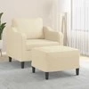 Sofa Krėslas su pakoja, kreminės spalvos, 60cm, audinys