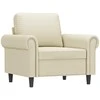 Sofa Krėslas su pakoja, kreminės spalvos, 60cm, dirbtinė oda
