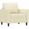 Sofa Krėslas su pakoja, kreminės spalvos, 60cm, dirbtinė oda