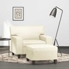 Sofa Krėslas su pakoja, kreminės spalvos, 60cm, dirbtinė oda