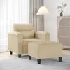 Sofa Krėslas su pakoja, kreminės spalvos, 60cm, mikropluošto audinys