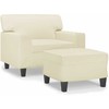 Sofa Krėslas su pakoja, kreminės spalvos, 60cm, dirbtinė oda