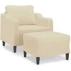 Sofa Krėslas su pakoja, kreminės spalvos, 60cm, audinys