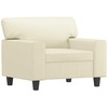 Sofa Krėslas su pakoja, kreminės spalvos, 60cm, dirbtinė oda