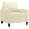 Sofa Krėslas su pakoja, kreminės spalvos, 60cm, dirbtinė oda
