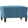 Sofa Krėslas su pakoja, mėlynos spalvos, 60cm, aksomas