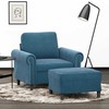 Sofa Krėslas su pakoja, mėlynos spalvos, 60cm, aksomas