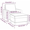 Sofa Krėslas su pakoja, mėlynos spalvos, 60cm, aksomas