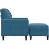 Sofa Krėslas su pakoja, mėlynos spalvos, 60cm, aksomas