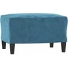Sofa Krėslas su pakoja, mėlynos spalvos, 60cm, aksomas