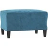 Sofa Krėslas su pakoja, mėlynos spalvos, 60cm, aksomas
