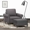 Sofa Krėslas su pakoja, pilkos spalvos, 60cm, dirbtinė oda