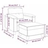 Sofa Krėslas su pakoja, pilkos spalvos, 60cm, dirbtinė oda