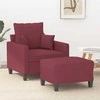 Sofa Krėslas su pakoja, raudonojo vyno spalvos, 60cm, audinys