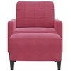 Sofa Krėslas su pakoja, raudonojo vyno spalvos, 60cm, aksomas