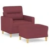Sofa Krėslas su pakoja, raudonojo vyno spalvos, 60cm, audinys