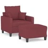 Sofa Krėslas su pakoja, raudonojo vyno spalvos, 60cm, audinys