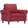 Sofa Krėslas su pakoja, raudonojo vyno spalvos, 60cm, dirbtinė oda