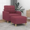 Sofa Krėslas su pakoja, raudonojo vyno spalvos, 60cm, audinys