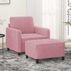 Sofa Krėslas su pakoja, rožinės spalvos, 60cm, aksomas