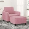 Sofa Krėslas su pakoja, rožinės spalvos, 60cm, aksomas