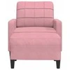 Sofa Krėslas su pakoja, rožinės spalvos, 60cm, aksomas