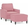 Sofa Krėslas su pakoja, rožinės spalvos, 60cm, aksomas