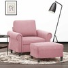 Sofa Krėslas su pakoja, rožinės spalvos, 60cm, aksomas