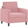 Sofa Krėslas su pakoja, rožinės spalvos, 60cm, aksomas