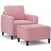 Sofa Krėslas su pakoja, rožinės spalvos, 60cm, aksomas