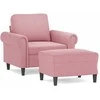 Sofa Krėslas su pakoja, rožinės spalvos, 60cm, aksomas