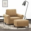 Sofa Krėslas su pakoja, rudos spalvos, 60cm, aksomas