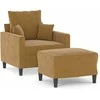 Sofa Krėslas su pakoja, rudos spalvos, 60cm, aksomas