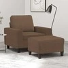 Sofa Krėslas su pakoja, rudos spalvos, 60cm, audinys
