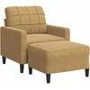 Sofa Krėslas su pakoja, rudos spalvos, 60cm, aksomas
