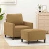 Sofa Krėslas su pakoja, rudos spalvos, 60cm, aksomas