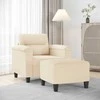 Sofa Krėslas su pakoja, smėlio spalvos, 60cm, mikropluošto audinys