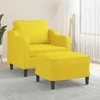 Sofa Krėslas su pakoja, šviesiai geltonos spalvos, 60cm, audinys