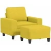 Sofa Krėslas su pakoja, šviesiai geltonos spalvos, 60cm, audinys