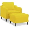 Sofa Krėslas su pakoja, šviesiai geltonos spalvos, 60cm, audinys