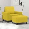 Sofa Krėslas su pakoja, šviesiai geltonos spalvos, 60cm, audinys