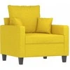 Sofa Krėslas su pakoja, šviesiai geltonos spalvos, 60cm, audinys