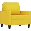 Sofa Krėslas su pakoja, šviesiai geltonos spalvos, 60cm, audinys