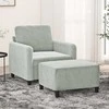 Sofa Krėslas su pakoja, šviesiai pilkos spalvos, 60cm, aksomas