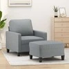 Sofa Krėslas su pakoja, šviesiai pilkos spalvos, 60cm, audinys
