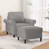 Sofa Krėslas su pakoja, šviesiai pilkos spalvos, 60cm, audinys